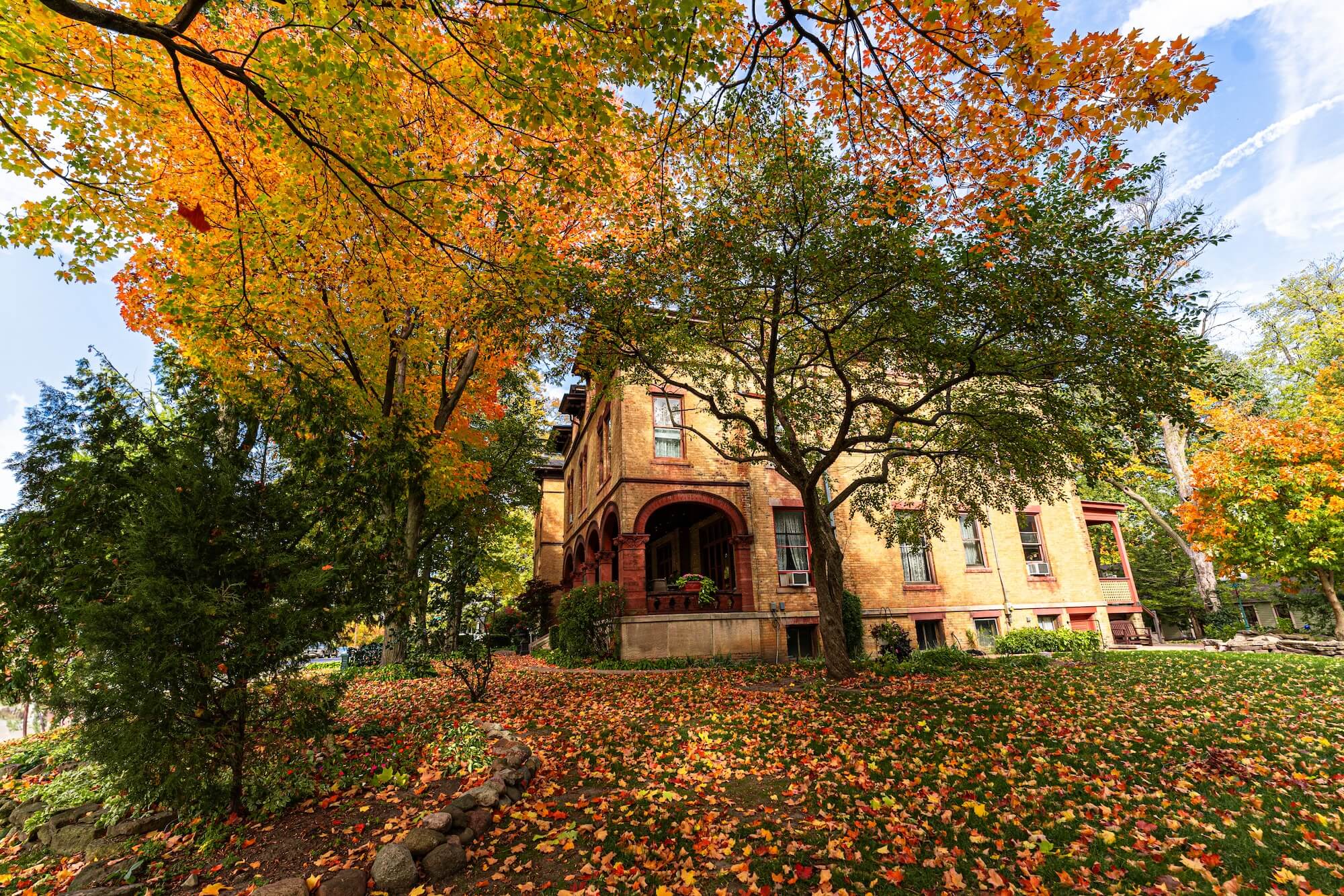 Back of the Mansion in the Fall