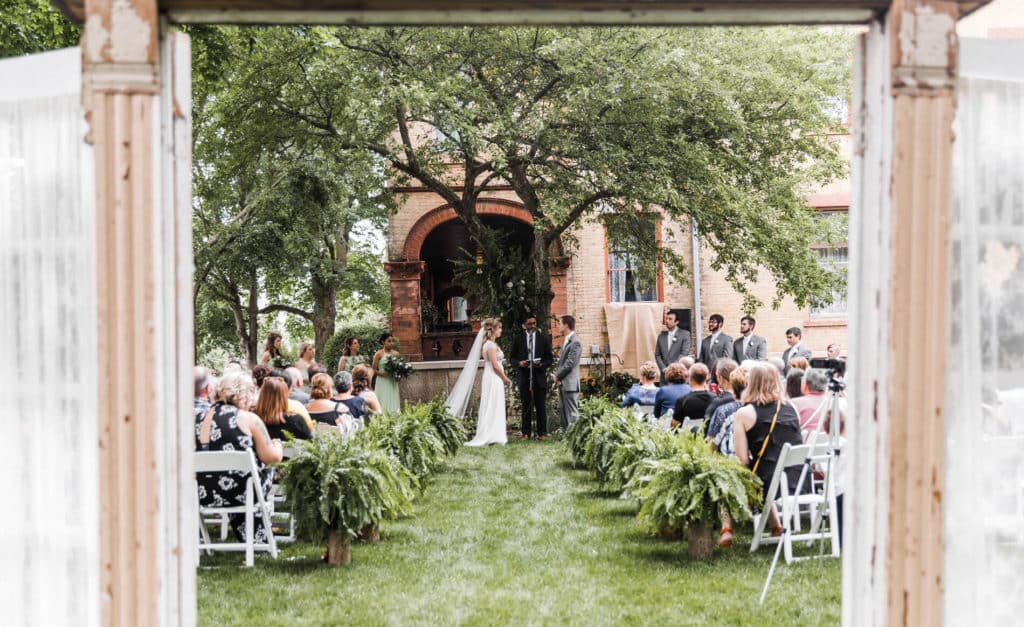 outdoor wedding on the south lawn